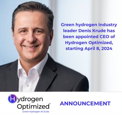 Headshot of Denis Krude announcing his appointment of President & CEO of Hydrogen Optimized.